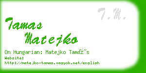 tamas matejko business card